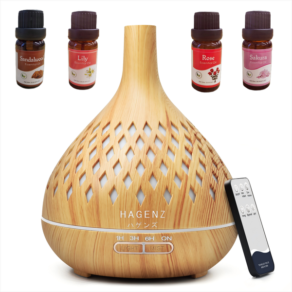 Hagenz 400ML Essential Oil Diffuser &amp; Humidifier with Remote and 40ml Oils
