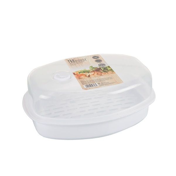 Microwave Steam Cooker with Transparent Lid - 24cm x 17cm