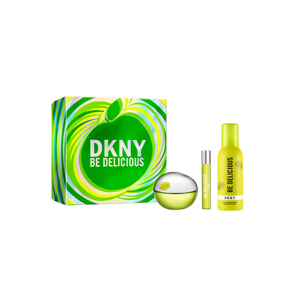 DKNY Be Delicious Edp Gift set 100ml Edp+15ml Travel Spray+150ml Shower Mousse