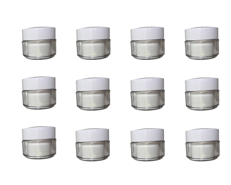12 Pack 50g Acrylic Cream Jar - Clear Transparent Cream Jar