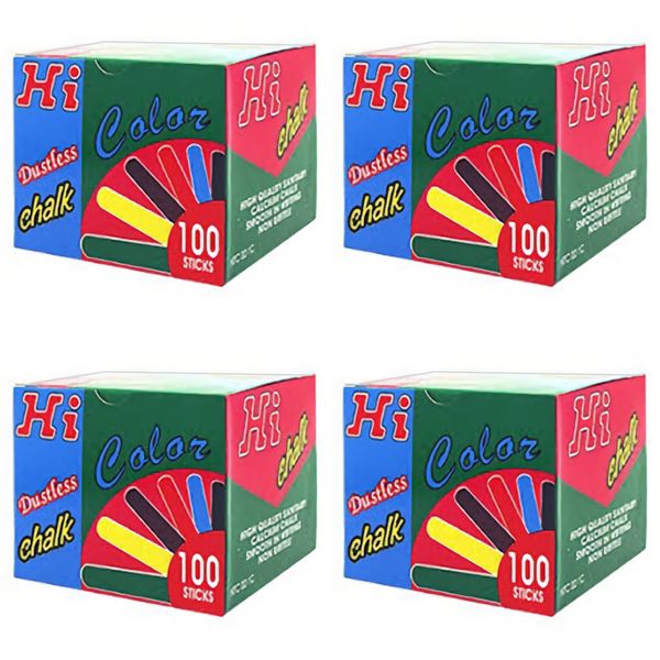 x4 boxes Hii Colour Chalk (100 pieces x4)