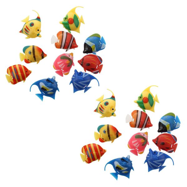 10X Schwimmende Kuenstlich Deko Fisch Fuer Aquarium Fish Tank