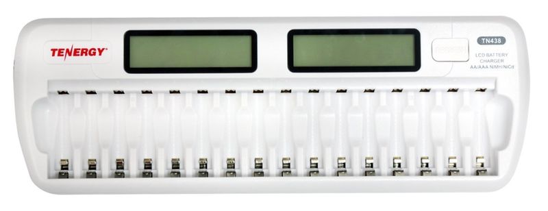 Tenergy TN438 : 16-Bay smart AA / AAA NIMH / NICD battery charger