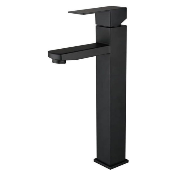 Square Black Basin Mixer Waterfall Faucet Bathroom Tap