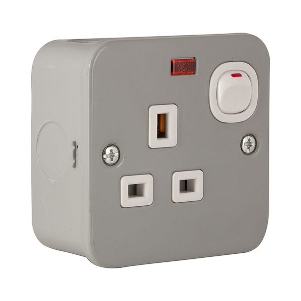 Eurolux - Switch Socket - Single - 13a - Steel - Grey - 3 Pack