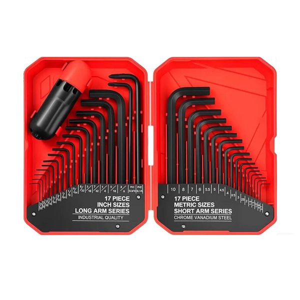 35-Pieces Hex Key Allen Wrench Set Industrial Grade Set Tools In Storage Case