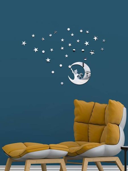 Moon &amp; Star Shaped Wall Sticker