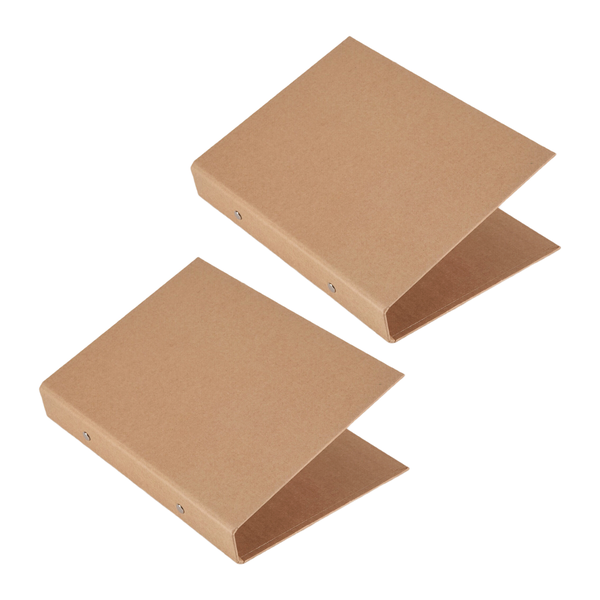 2Pcs A5 Refillable Ring Binder,A5 Kraft Paper Binder Tray
