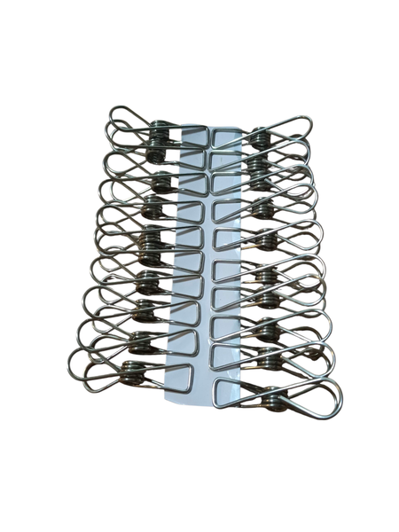 Silver Metal Clothing Pegs