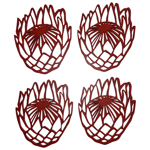 3mm MDF Set of 4 Beautiful Protea Coasters