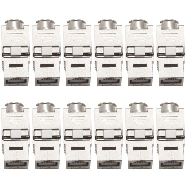 12 Pcs RJ45 Cat7 Zinc Alloy Network Keystone Jack Connector Adapter