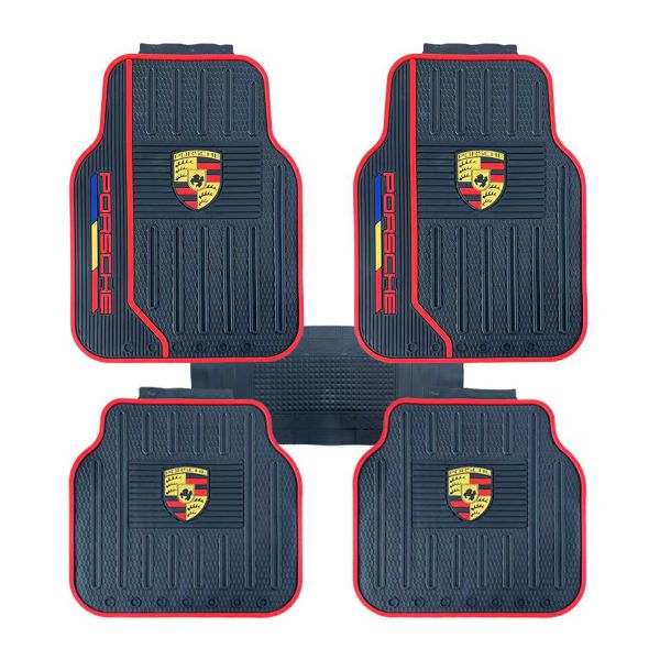 CFM-001-5-PORSCHE, Universal 5 PCS Rubber 3D Moulded Car Floor Mat