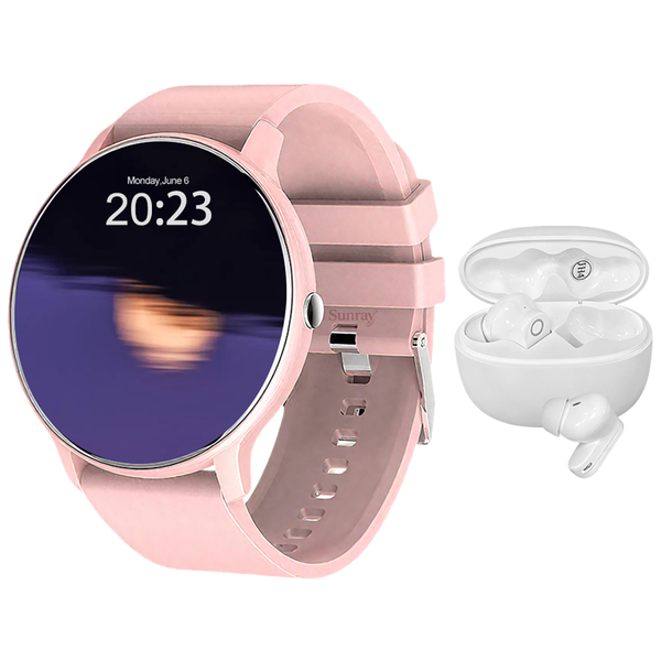 SUNRAY Women's Smartwatch + Earbuds Combo - Health Tracker, IP67 Swim-Proof