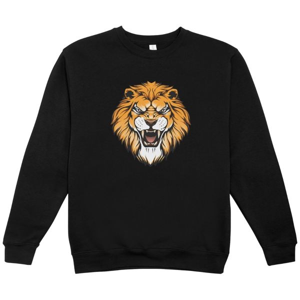Lion Roaring Kids Black Sweater