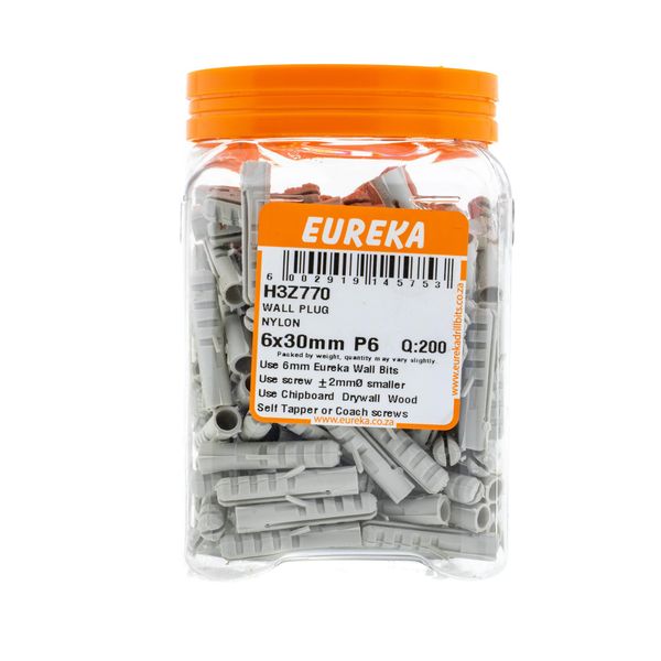 EUREKA Wall Plug Nylon 6 x 30mm Q:200 H3Z770