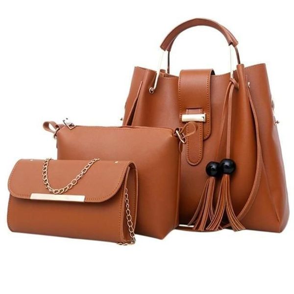3 Piece PU Synthetic Leather Handbag Set