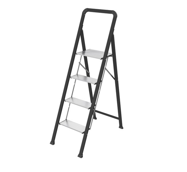 4 Folding Step Aluminum Stool with Steel Frame