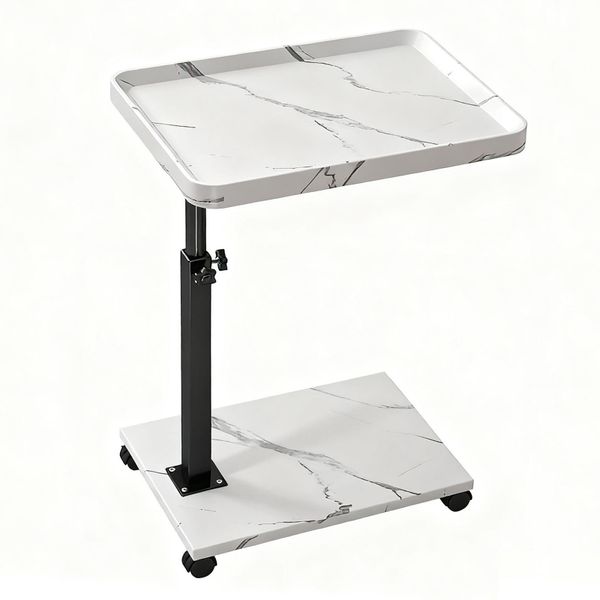 Adjustable C Table 360 Swivel TV Tray Table coffee/End table with wheels