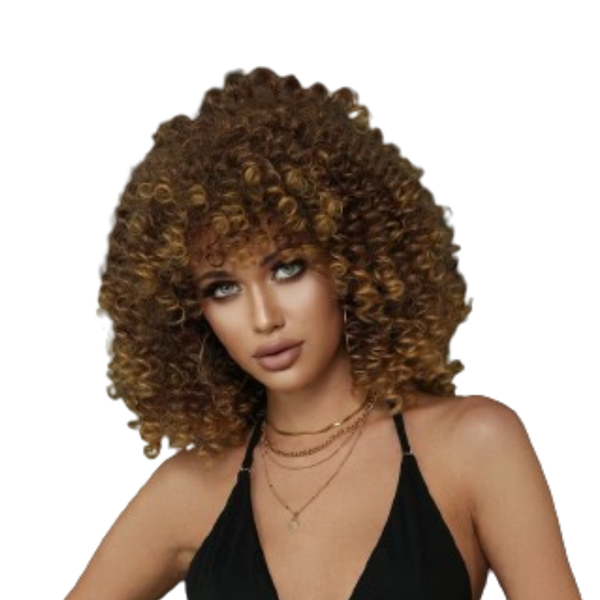 Synthetic Curly Fringe, Ombre Hair Wig