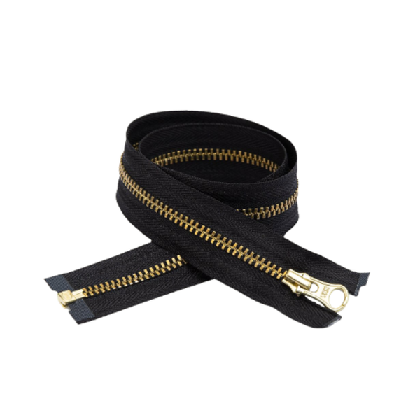 YKK Open End Zip - 10 Pack Black/Gold