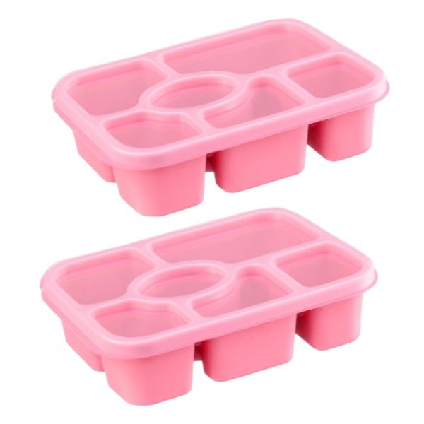 2 Pack - Lunch Organiser Box with 6 Compartments