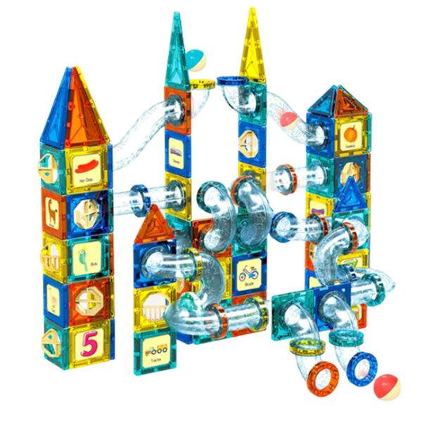 97-Piece Educational Colorful Magnetic Pipeline Building Block Set - AY-237