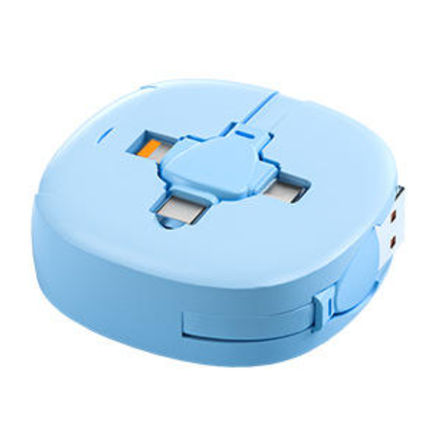 100WSuper Fast 3 in 1 Hidden Telescopic Data Cable USB Portable Data Cable