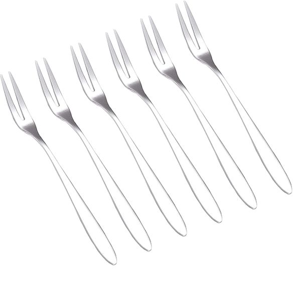 2 Prong Steel Fruit Forks Set of 6