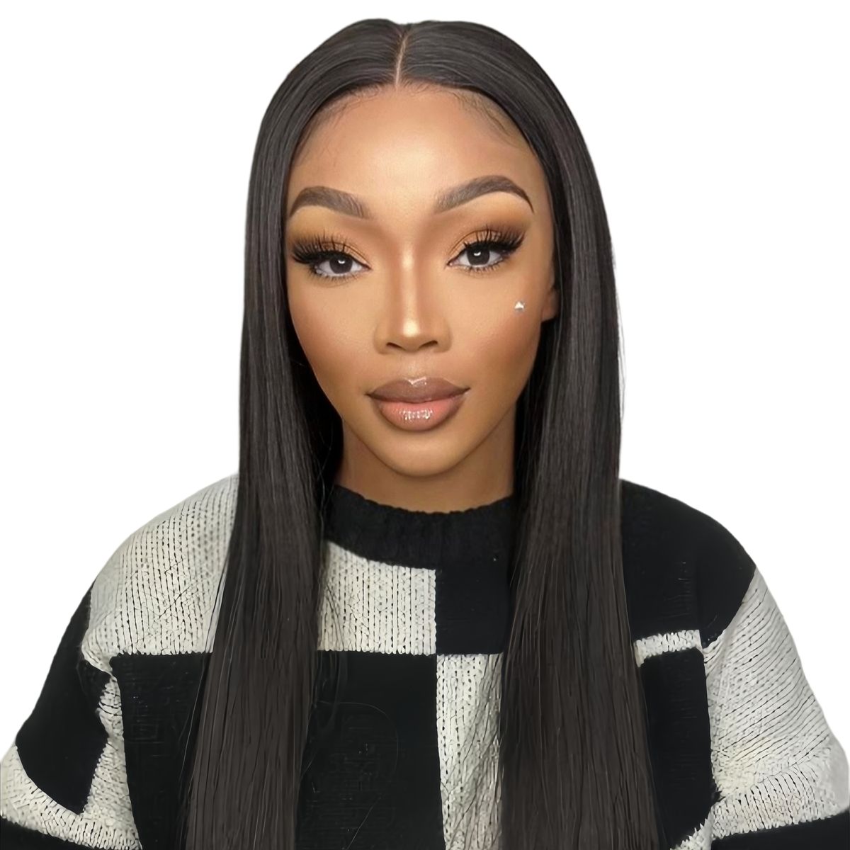 Marigold 32-inch Full Frontal Straight Wig Human Hair Natural Colour