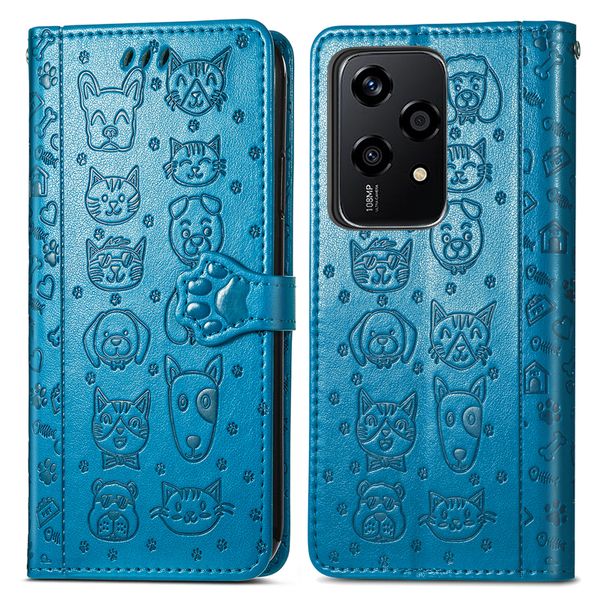 Cat and Dog Leather Flip Case Compatible With Honor 200 Lite Cover