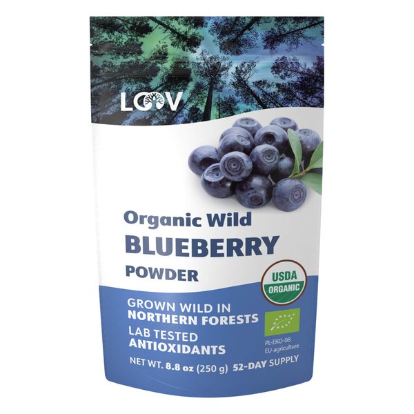 LOOV - 100% Organic Nordic Wild Blueberry Powder (Freeze-Dried) - 250 Grams