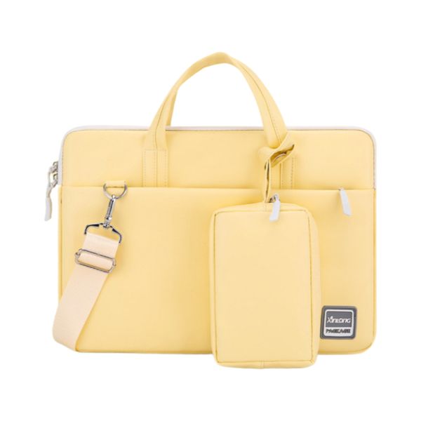 15.6In Portable Laptop Bag,Laptop Tote Bag with Charger Pouch,Yellow