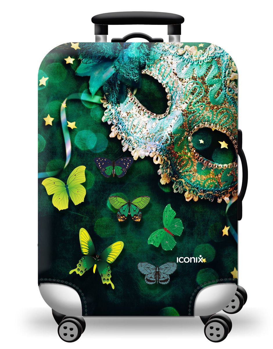 Iconix Printed Luggage Protector - Green Masked Beauty -XL