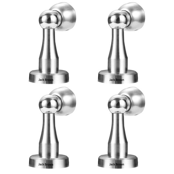 Jack Brown Wall or Floor Mounting Door Stopper Door Holder - 4 Piece