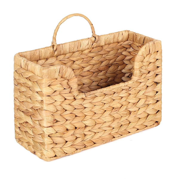 Handwoven Water Hyacinth Wall Magazine Holder - Hanging Organizer