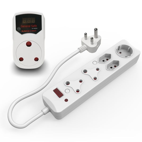 5-Way Multi Socket Power Strip with Free Voltage Protector