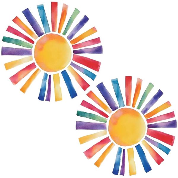 Decor Sun Catcher Rainbow Pattern Window &amp; Wall Decal (61cm) Set of 2