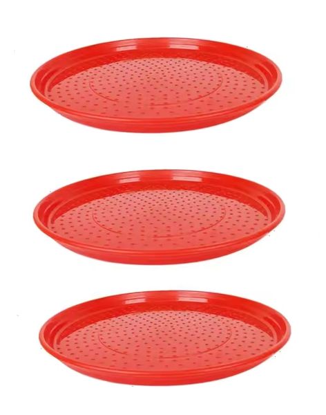 Large Plastic Chicken Feeder Plate-pack of 3