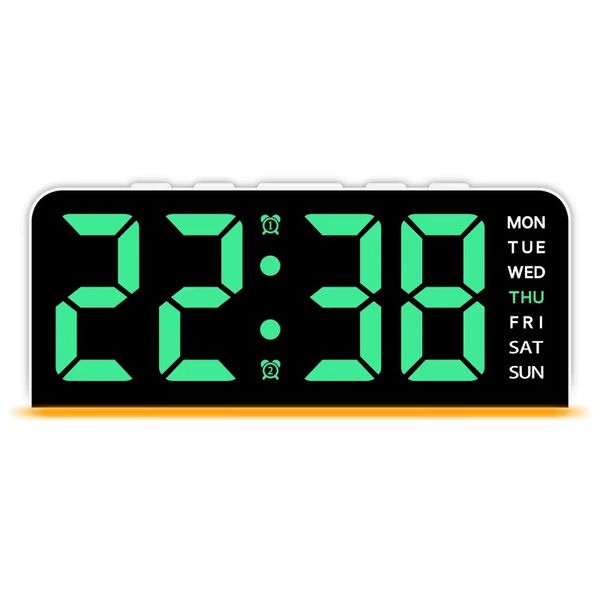 DW GH9001 Digital Alarm Clock With LED , Dual Alarm