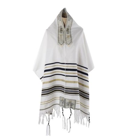 Messianic Tallit Prayer Shawl 180x50cm With Bag For Men & Women Image