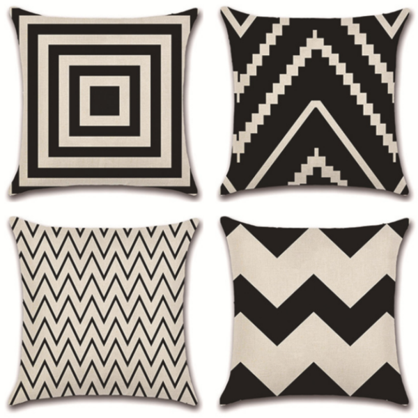4 Pack Pillow Covers Pillow Protectors Sofa Cusion Covers Linen 45x45cm