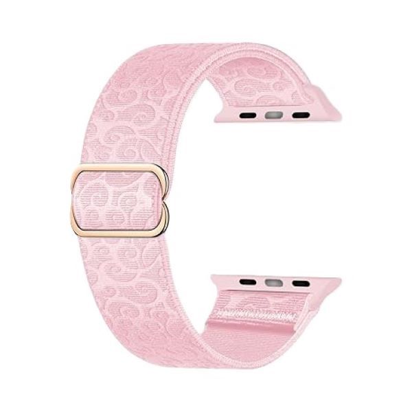 Adjustable Patterned Nylon Watch Band Compatible with Apple- 38/40/41mm