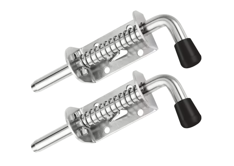 Tool DIY Mounted Stainless Steel Bolt Spring Latch Lock Set of 2 (13cm)