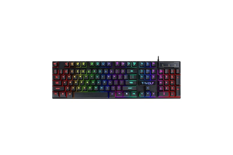 T-Wolf "T20" Rainbow Backlit Gaming Keyboard