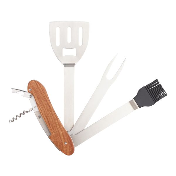 5 in 1 Multifunctional Tool Set- 5 in 1 Braai Utensil Set - Swiss Army Style Grilling Utensil Set - Foldable Braai Utensil Set.