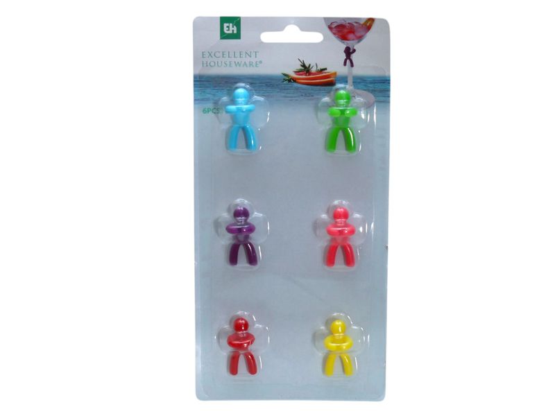 Excellent Houseware Wine Markers 6 Piece - Assorted Colours