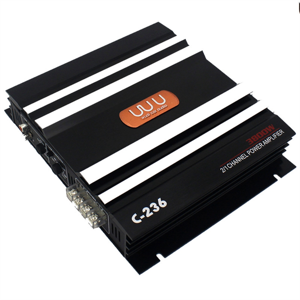 3800 W Car Amplifier 2 Channel Black Aluminum Alloy High Power