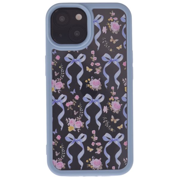 Blue Blossom Bow Phone Case With Floral Accents - Compatible With iPhone