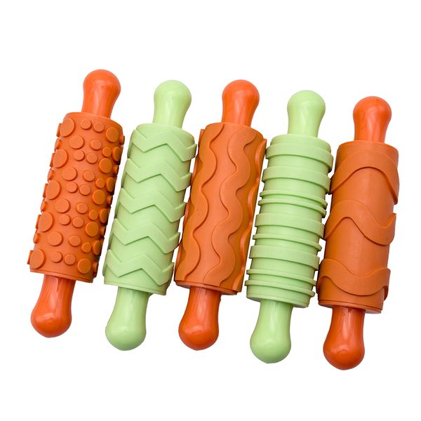 Anthony Peters Patterned Rubber Rolling Pins - 5 Pieces