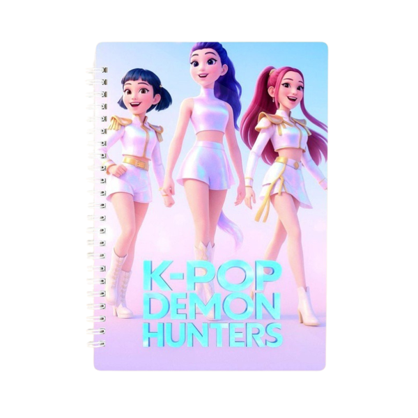 K-Pop Demon Hunters A5 Spiral Notebook - 3D Animated Girls Print